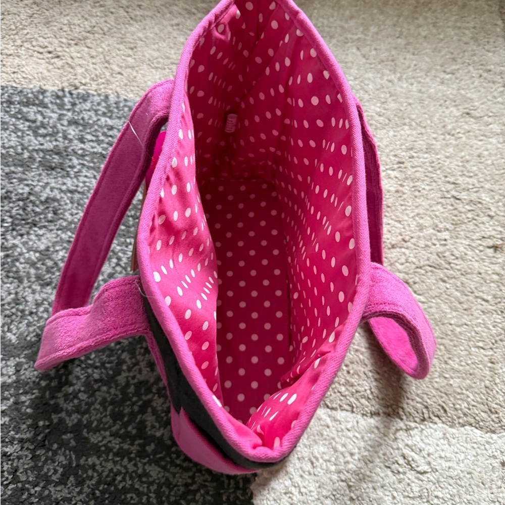 Quacker Factory Beach Tote - Pink and Black - Picture 4 of 5